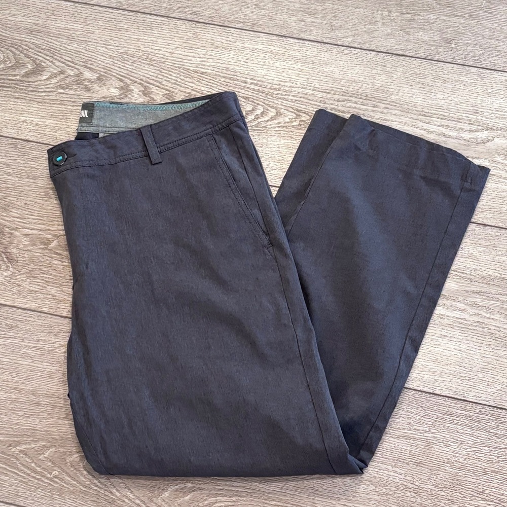 Linksoul Boardwalker Pants Mens 35R Gray Stretch Golf Chino Preppy Athletic